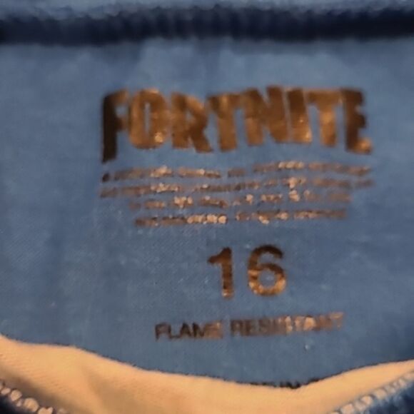 Fortnite boys blue battle bus pajama tshirt size 16 - Picture 4 of 5